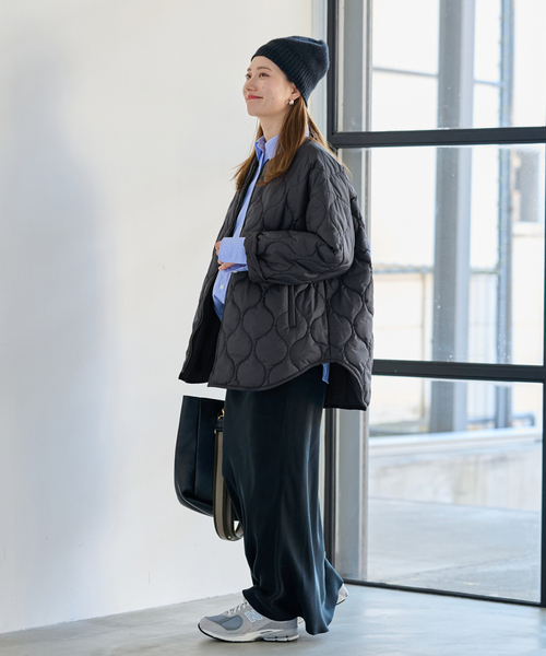 FRAMeWORK（フレームワーク）の「≪追加≫2WAYキルティングブルゾン（ブルゾン・レディース・ブラウン/ネイビー/ベージュ/ブラック・FREE）」の6枚目の写真