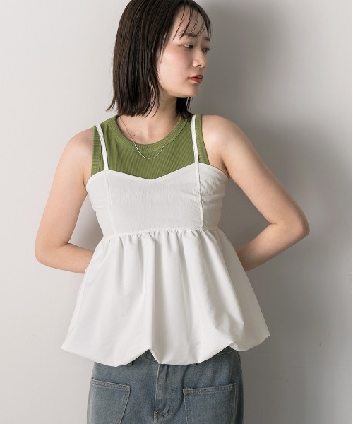 slobeiena バルーンキャミソール WEB/一部店舗限定》ribbon バルーンキャミ（シャツ／ブラウス