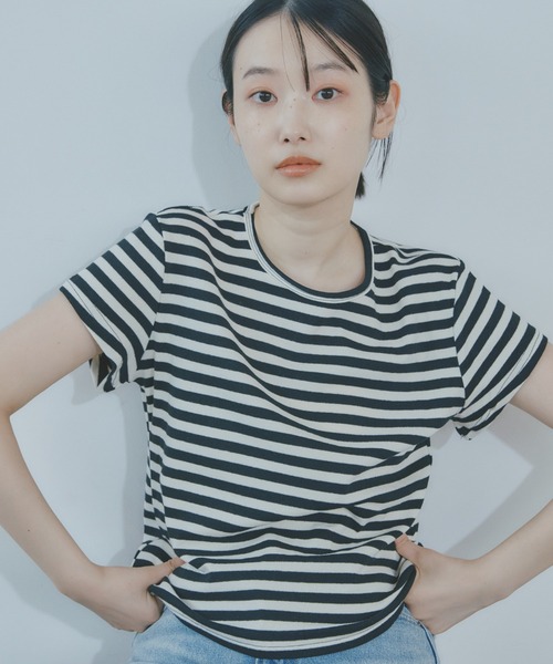 BARRETTA(バレッタ)の「ボーダーTシャツ(Tシャツ/カットソー・レディース・ピンク/グレー/ブラック・FREE)」の2枚目の写真