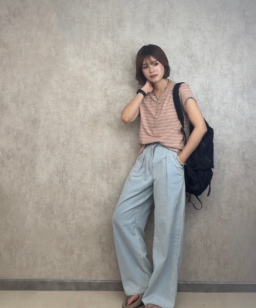 BARRETTA(バレッタ)の「ボーダーTシャツ(Tシャツ/カットソー・レディース・ピンク/グレー/ブラック・FREE)」の12枚目の写真