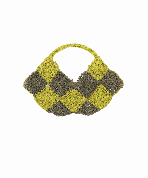 JOURNAL STANDARD（ジャーナルスタンダード）の「《別注》【lemarch】PAPER RAFFIA hand bag LMBG-2673（ショルダーバッグ・レディース・ライトグリーン/ホワイト・FREE）」の4枚目の写真