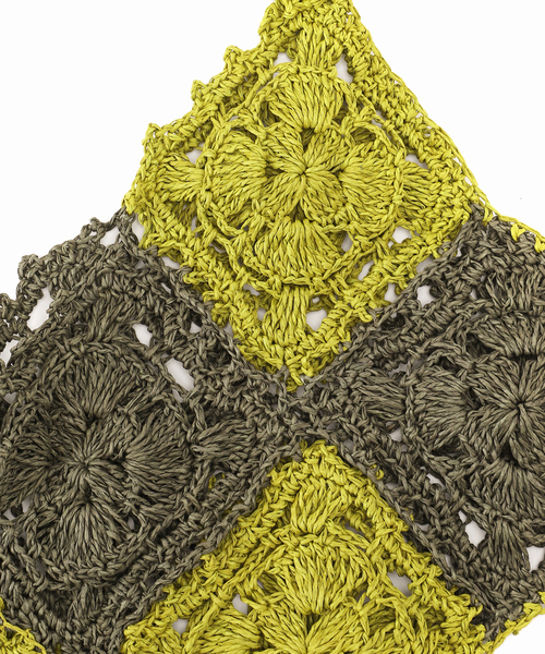 JOURNAL STANDARD（ジャーナルスタンダード）の「《別注》【lemarch】PAPER RAFFIA hand bag LMBG-2673（ショルダーバッグ・レディース・ライトグリーン/ホワイト・FREE）」の3枚目の写真