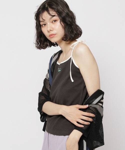 niko and...（ニコアンド）の「ワンポイントリボンキャミソール（キャミソール・レディース・ブルー/オフホワイト/ブラック・FREE）」の2枚目の写真
