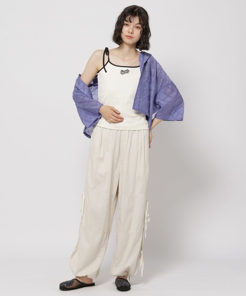 niko and...（ニコアンド）の「ワンポイントリボンキャミソール（キャミソール・レディース・ブルー/オフホワイト/ブラック・FREE）」の5枚目の写真