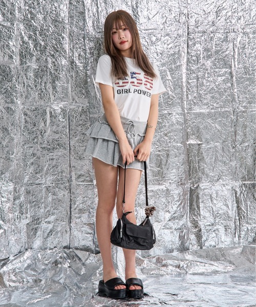 shrita（シュリータ）の「カットティアードミニスカート(パンツタイプ