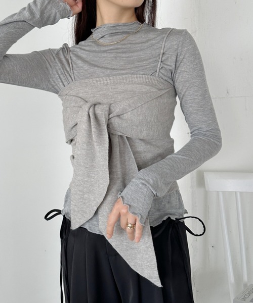 セール】ニットビスチェセットシアートップス（Tシャツ/カットソー