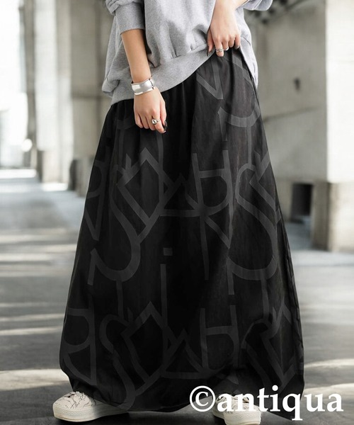 アート幾何学柄スカート（スカート）｜antiqua（アンティカ）