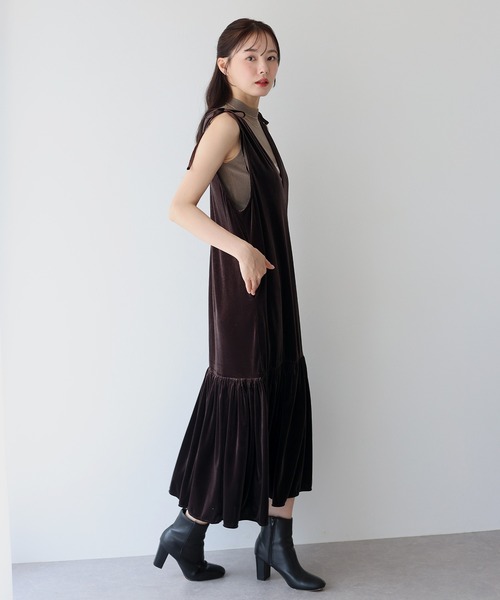 BLUEEAST（ブルーイースト）の「ベロアジャンパースカート（ジャンパースカート・レディース・ブラウン/ブラック/モカ・MEDIUM）」の8枚目の写真