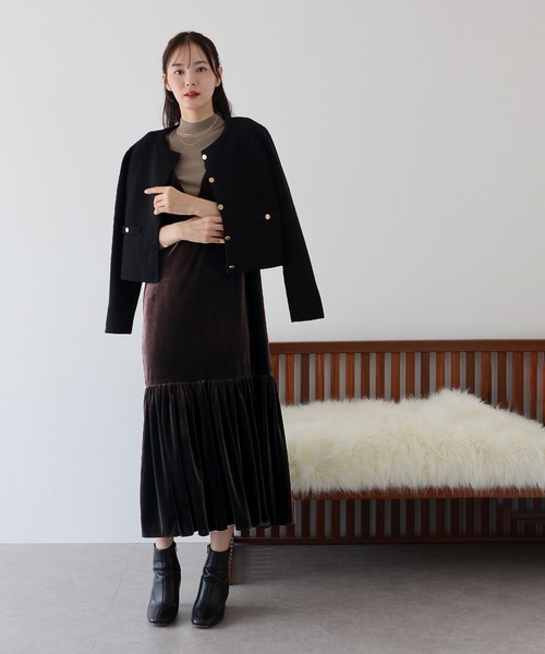 BLUEEAST（ブルーイースト）の「ベロアジャンパースカート（ジャンパースカート・レディース・ブラウン/ブラック/モカ・MEDIUM）」の14枚目の写真