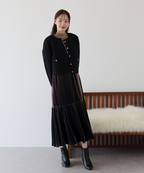 BLUEEAST（ブルーイースト）の「ベロアジャンパースカート（ジャンパースカート・レディース・ブラウン/ブラック/モカ・MEDIUM）」の15枚目の写真