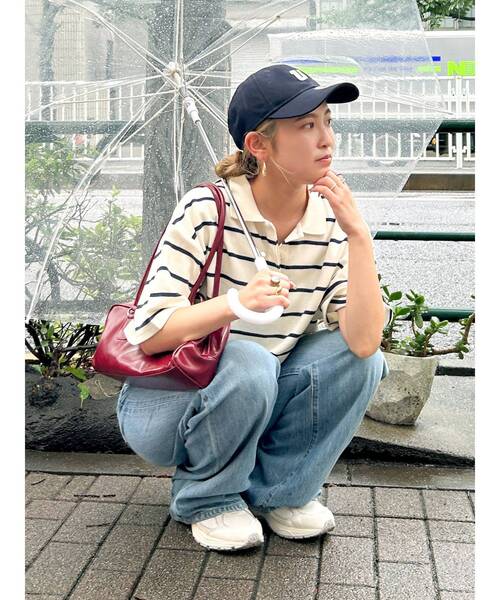 Ungrid（アングリッド）の「ワイドデザインポロシャツ（ポロシャツ・レディース・ベージュ/アイボリー/グリーン・FREE）」の5枚目の写真