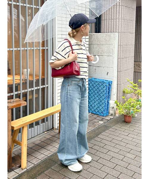 Ungrid（アングリッド）の「ワイドデザインポロシャツ（ポロシャツ・レディース・ベージュ/アイボリー/グリーン・FREE）」の8枚目の写真