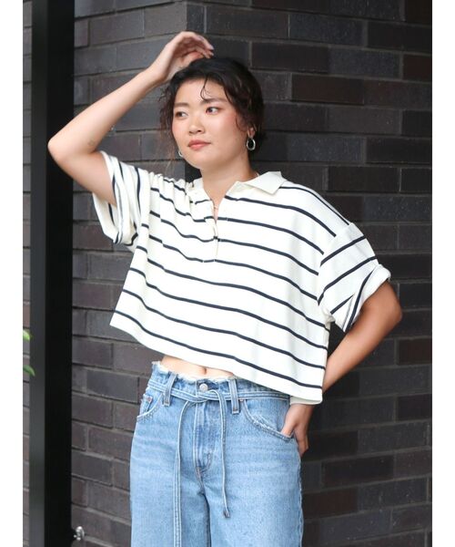 Ungrid（アングリッド）の「ワイドデザインポロシャツ（ポロシャツ・レディース・ベージュ/アイボリー/グリーン・FREE）」の22枚目の写真