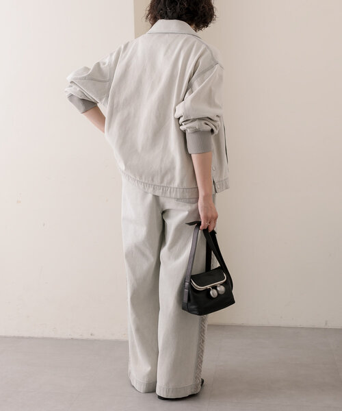 ear PAPILLONNER(イアパピヨネ)の「《綿100%》デニムブルゾン【SUM1 STYLE(スミ スタイル)】(ブルゾン・レディース・ライトグレー・FREE)」の15枚目の写真