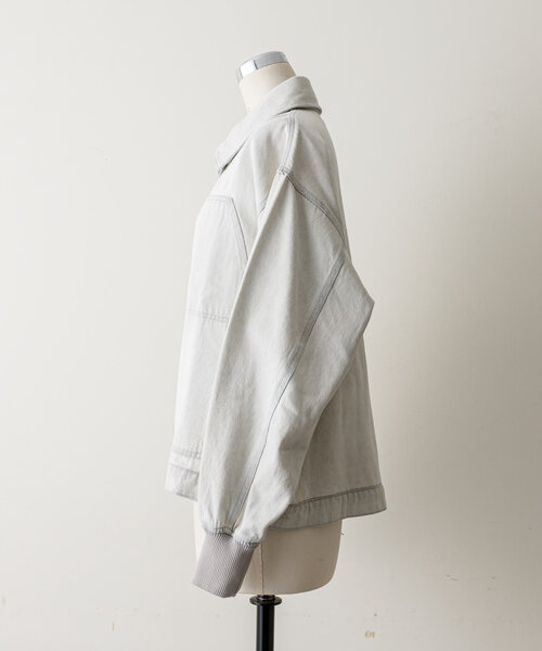 ear PAPILLONNER(イアパピヨネ)の「《綿100%》デニムブルゾン【SUM1 STYLE(スミ スタイル)】(ブルゾン・レディース・ライトグレー・FREE)」の17枚目の写真