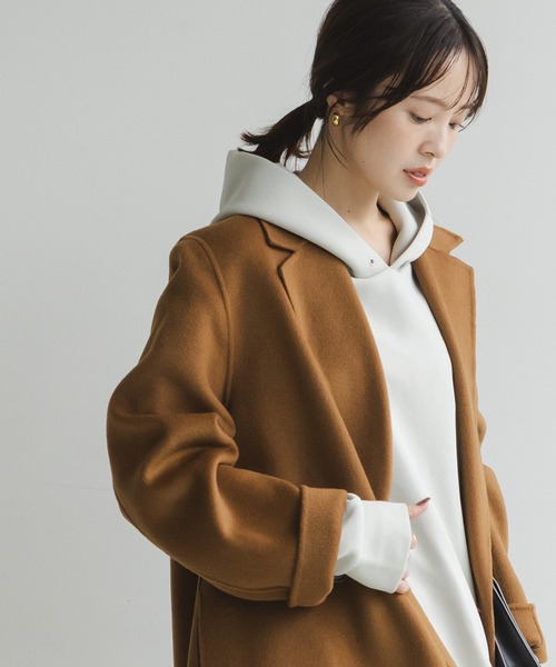 Noble(ノーブル)の「《一部店舗・WEB限定》ダンボールフーディープルオーバー(スウェット・レディース・カーキ/アイボリー/チャコールグレー/ライトグレー・FREE)」の15枚目の写真