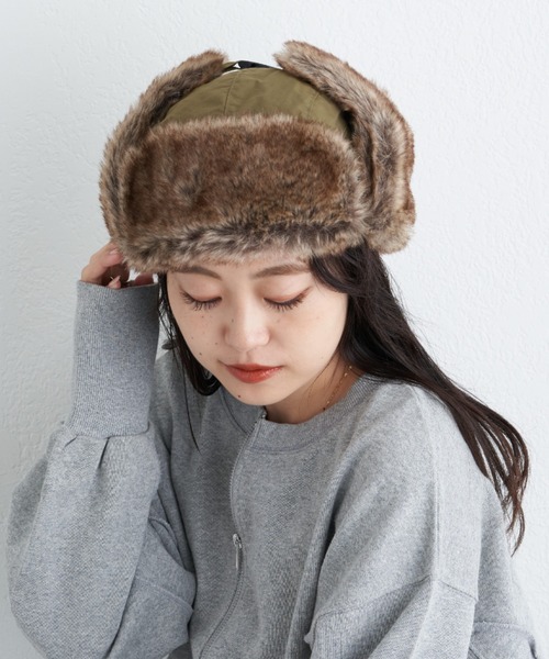 CIAOPANIC TYPY(チャオパニックティピー)の「【プチプラ】ミリタリーフライトハット(ハット・レディース・ブラック/カーキ/ブラウン・ONE SIZE)」の3枚目の写真