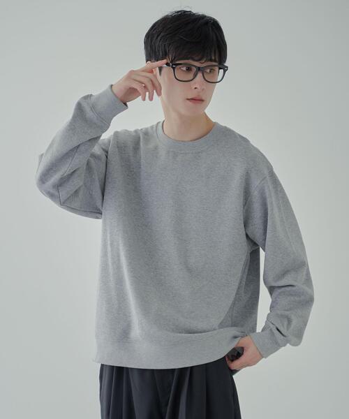 WEGO（ウィゴー）の「WEGO/リラックスフィットスウェットプルオーバー（スウェット・メンズ・ホワイト/杢グレー/ベージュ/ブラック/ネイビー/ダークオレンジ・LARGE/MEDIUM/SMALL）」の4枚目の写真