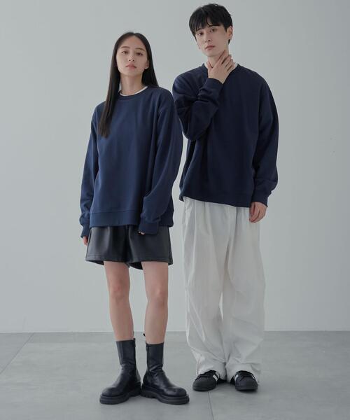 WEGO（ウィゴー）の「WEGO/リラックスフィットスウェットプルオーバー（スウェット・メンズ・ホワイト/杢グレー/ベージュ/ブラック/ネイビー/ダークオレンジ・LARGE/MEDIUM/SMALL）」の11枚目の写真