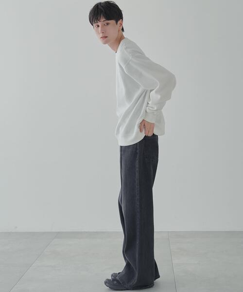 WEGO（ウィゴー）の「WEGO/リラックスフィットスウェットプルオーバー（スウェット・メンズ・ホワイト/杢グレー/ベージュ/ブラック/ネイビー/ダークオレンジ・LARGE/MEDIUM/SMALL）」の14枚目の写真