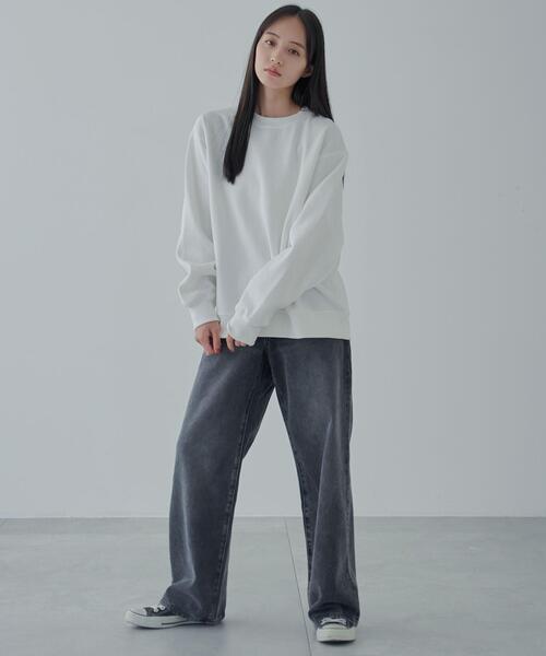 WEGO（ウィゴー）の「WEGO/リラックスフィットスウェットプルオーバー（スウェット・メンズ・ホワイト/杢グレー/ベージュ/ブラック/ネイビー/ダークオレンジ・LARGE/MEDIUM/SMALL）」の16枚目の写真