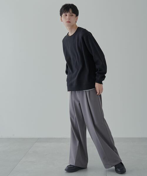 WEGO（ウィゴー）の「WEGO/リラックスフィットスウェットプルオーバー（スウェット・メンズ・ホワイト/杢グレー/ベージュ/ブラック/ネイビー/ダークオレンジ・LARGE/MEDIUM/SMALL）」の19枚目の写真