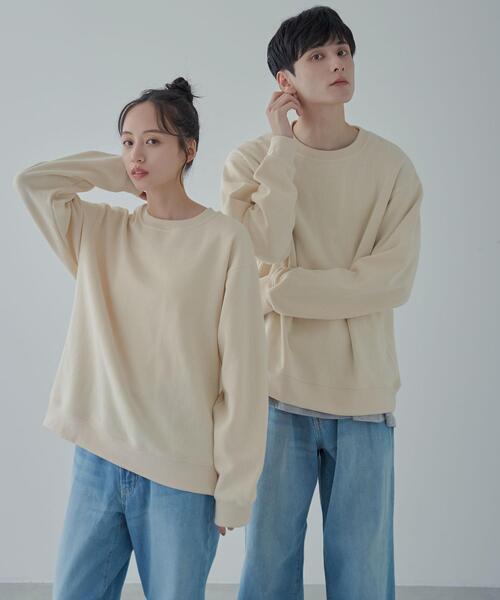 WEGO（ウィゴー）の「WEGO/リラックスフィットスウェットプルオーバー（スウェット・メンズ・ホワイト/杢グレー/ベージュ/ブラック/ネイビー/ダークオレンジ・LARGE/MEDIUM/SMALL）」の10枚目の写真