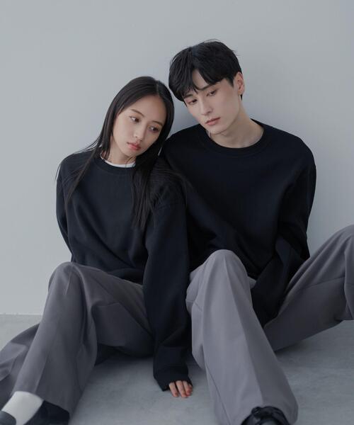 WEGO（ウィゴー）の「WEGO/リラックスフィットスウェットプルオーバー（スウェット・メンズ・ホワイト/杢グレー/ベージュ/ブラック/ネイビー/ダークオレンジ・LARGE/MEDIUM/SMALL）」の8枚目の写真