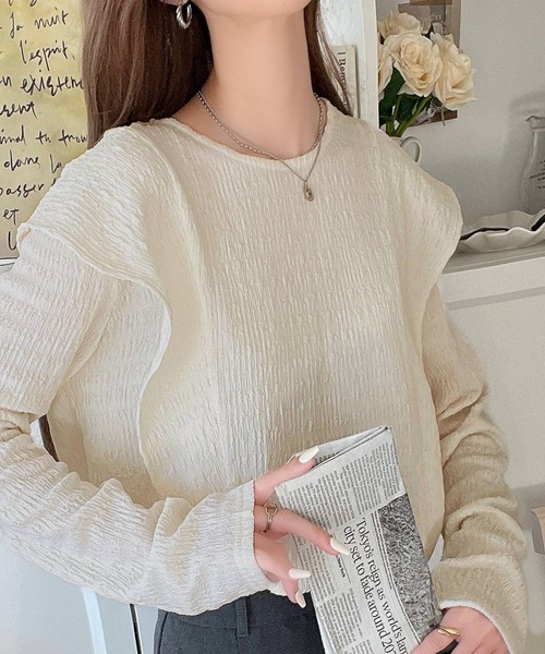 セール】後ろ姿まで360°美人見え◎ジャガード素材ラッフルフリル