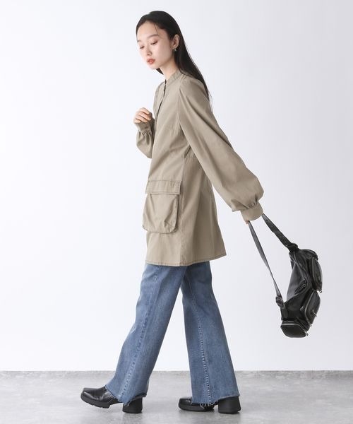 JEANASIS(ジーナシス)の「カコウポケットミニワンピース/146522(ワンピース・レディース・ブラック/ライトベージュ・FREE)」の5枚目の写真