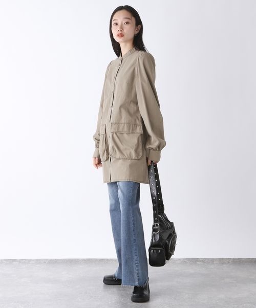 JEANASIS(ジーナシス)の「カコウポケットミニワンピース/146522(ワンピース・レディース・ブラック/ライトベージュ・FREE)」の4枚目の写真