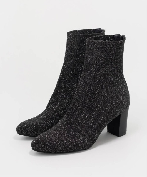 RANDA(ランダ)の「【SUSTAINABLE】ラメニットショートブーツ(ブーツ・レディース・グレイッシュベージュ/シルバー/ブラック・M/L/S/LL)」の7枚目の写真