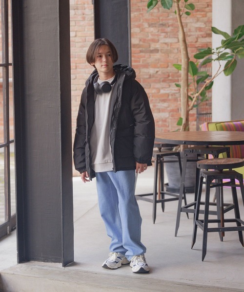 GLOBAL WORK(グローバルワーク)の「エアサーマル撥水フード/AND YUA ANY/115751(ダウンジャケット/コート・キッズ・チャコール/ブラック・150cm/160cm)」の3枚目の写真