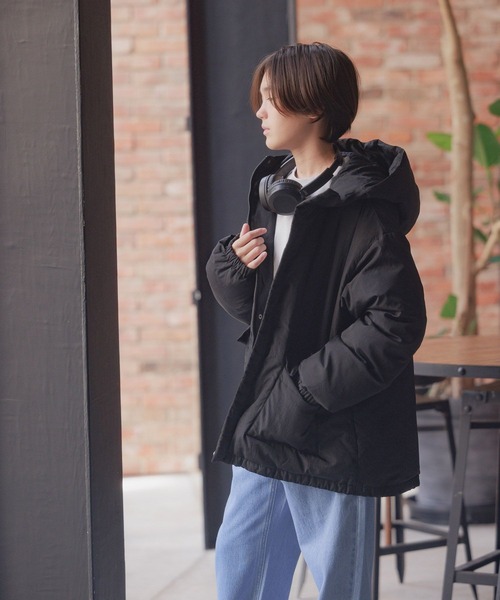 GLOBAL WORK(グローバルワーク)の「エアサーマル撥水フード/AND YUA ANY/115751(ダウンジャケット/コート・キッズ・チャコール/ブラック・150cm/160cm)」の5枚目の写真