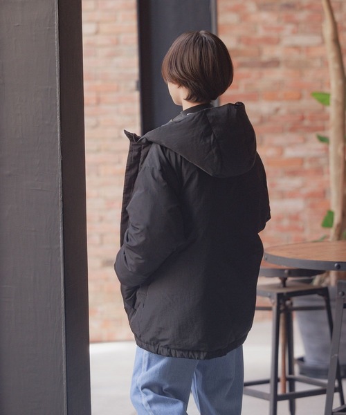 GLOBAL WORK(グローバルワーク)の「エアサーマル撥水フード/AND YUA ANY/115751(ダウンジャケット/コート・キッズ・チャコール/ブラック・150cm/160cm)」の6枚目の写真