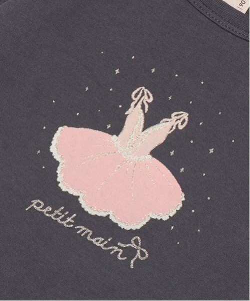 petit main（プティマイン）の「【プティプラ】GIRLS長袖T（Tシャツ/カットソー・キッズ・キナリ/ネイビー/ラベンダー/チャコール/ピンク/オフホワイト/クリーム/アイボリー/ライトピンク/ブラック・90cm/100cm/110cm/120cm/130cm/80ｃｍ）」の21枚目の写真