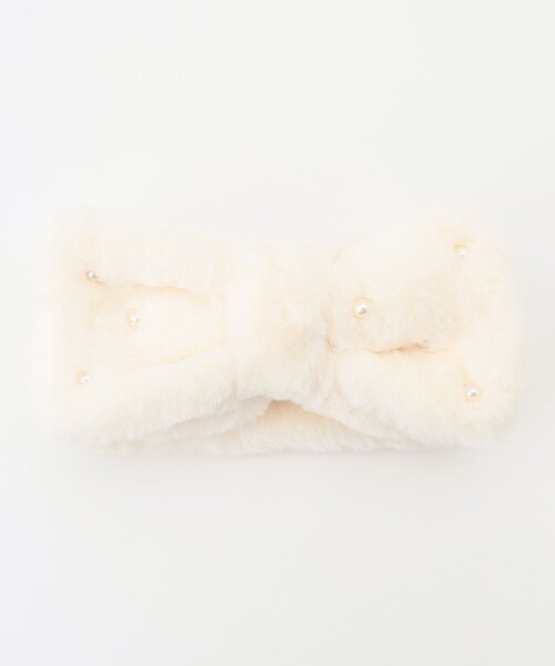 ANY（エニィ）の「パール×リボンファーマフラー（マフラー・キッズ・ピンク系/ホワイト系/ライラック系・F）」の15枚目の写真