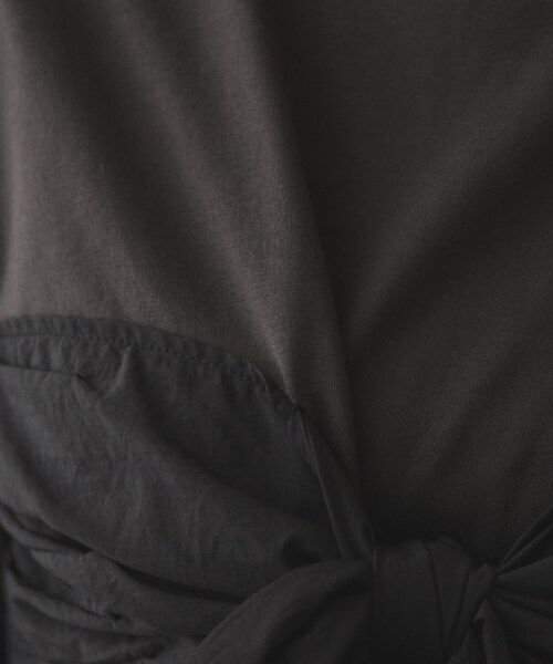 OPAQUE.CLIP（オペークドットクリップ）の「◆リボンビスチェ ドッキングカットソー【洗濯機洗い可】（Tシャツ/カットソー・レディース・ブラック/ブラック系4/チャコール・38/40/42）」の11枚目の写真