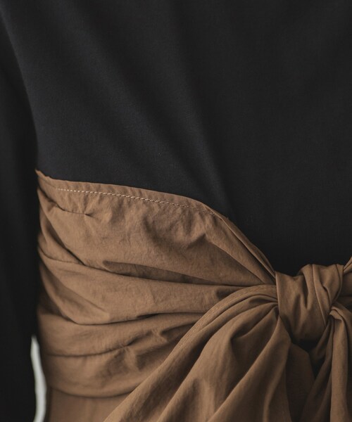 OPAQUE.CLIP（オペークドットクリップ）の「◆リボンビスチェ ドッキングカットソー【洗濯機洗い可】（Tシャツ/カットソー・レディース・ブラック/ブラック系4/チャコール・38/40/42）」の15枚目の写真