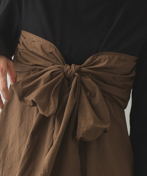 OPAQUE.CLIP（オペークドットクリップ）の「◆リボンビスチェ ドッキングカットソー【洗濯機洗い可】（Tシャツ/カットソー・レディース・ブラック/ブラック系4/チャコール・38/40/42）」の21枚目の写真