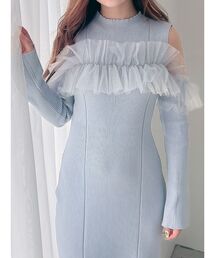 MERCURYDUO | チュールドッキングフレアマーメイドワンピース(ワンピース)