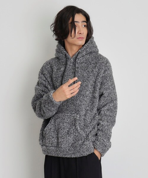 THE SHOP TK （ザ ショップ ティーケー ）の「◆ボアフリースプルオーバーパーカー（パーカー・メンズ・ブラック/ブラウン系その他/チャコールグレー・02/03）」の4枚目の写真