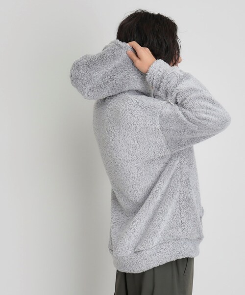 THE SHOP TK （ザ ショップ ティーケー ）の「◆ボアフリースプルオーバーパーカー（パーカー・メンズ・ブラック/ブラウン系その他/チャコールグレー・02/03）」の6枚目の写真