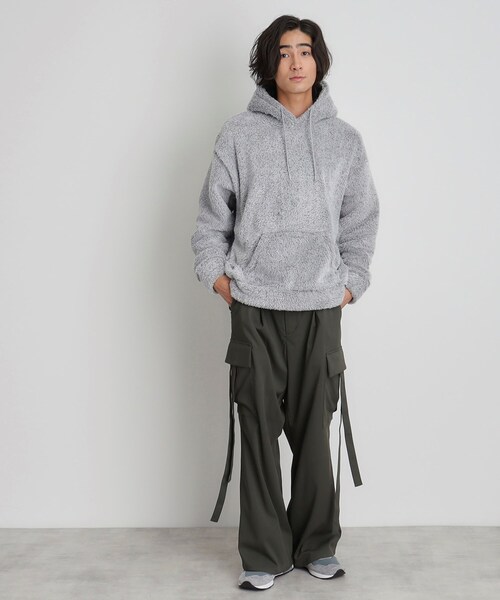 THE SHOP TK （ザ ショップ ティーケー ）の「◆ボアフリースプルオーバーパーカー（パーカー・メンズ・ブラック/ブラウン系その他/チャコールグレー・02/03）」の7枚目の写真