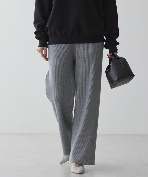 AMERICAN HOLIC（アメリカンホリック）の「バイパチリブニットパンツ（その他パンツ・レディース・ブラック/杢グレー/モカ・L/M）」の19枚目の写真