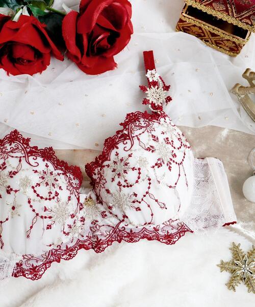 【超美品】プラダ ソリッド調 総柄 マイクロチェック ワインレッド ホワイト セール】グレッタ ブラジャー（B-D）＜サイドシェイプ＞（ブラジャー