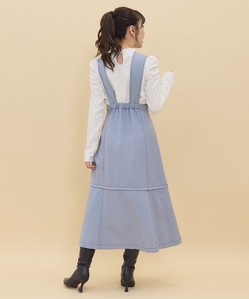 REDYAZEL（レディアゼル）の「【セットアップ可能】2wayレングスウーリッシュジャンパースカート（ジャンパースカート・レディース・ダークブラウン/ブルー/ベージュ・SMALL/MEDIUM）」の14枚目の写真