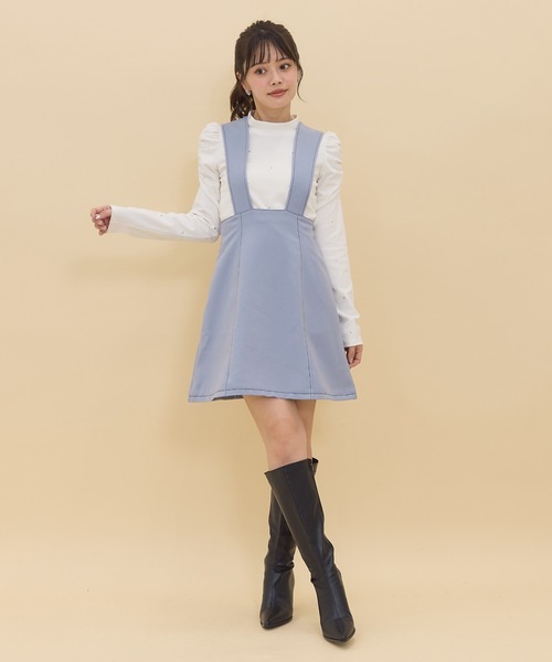 REDYAZEL（レディアゼル）の「【セットアップ可能】2wayレングスウーリッシュジャンパースカート（ジャンパースカート・レディース・ダークブラウン/ブルー/ベージュ・SMALL/MEDIUM）」の18枚目の写真