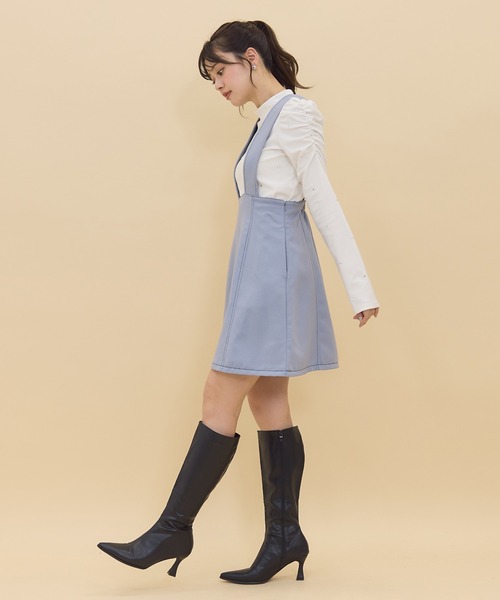 REDYAZEL（レディアゼル）の「【セットアップ可能】2wayレングスウーリッシュジャンパースカート（ジャンパースカート・レディース・ダークブラウン/ブルー/ベージュ・SMALL/MEDIUM）」の9枚目の写真