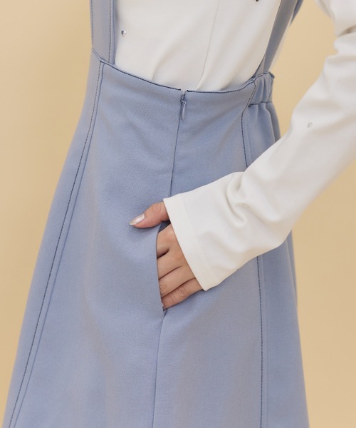 REDYAZEL（レディアゼル）の「【セットアップ可能】2wayレングスウーリッシュジャンパースカート（ジャンパースカート・レディース・ダークブラウン/ブルー/ベージュ・SMALL/MEDIUM）」の12枚目の写真